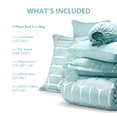 thumbnail image 6 of Flymme King Size Comforter Set Blue Bed in a Bag 7 Pieces Modern Luxury Geometric Bedding Sets Soft Microfiber Bed Set for Women Men, 6 of 8