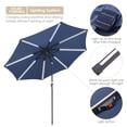thumbnail image 3 of Yescom Parasol de Patio à Énergie Solaire 9 Pieds avec LED 8 Nervures Inclinaison Extérieure avec Manivelle, 3 of 10