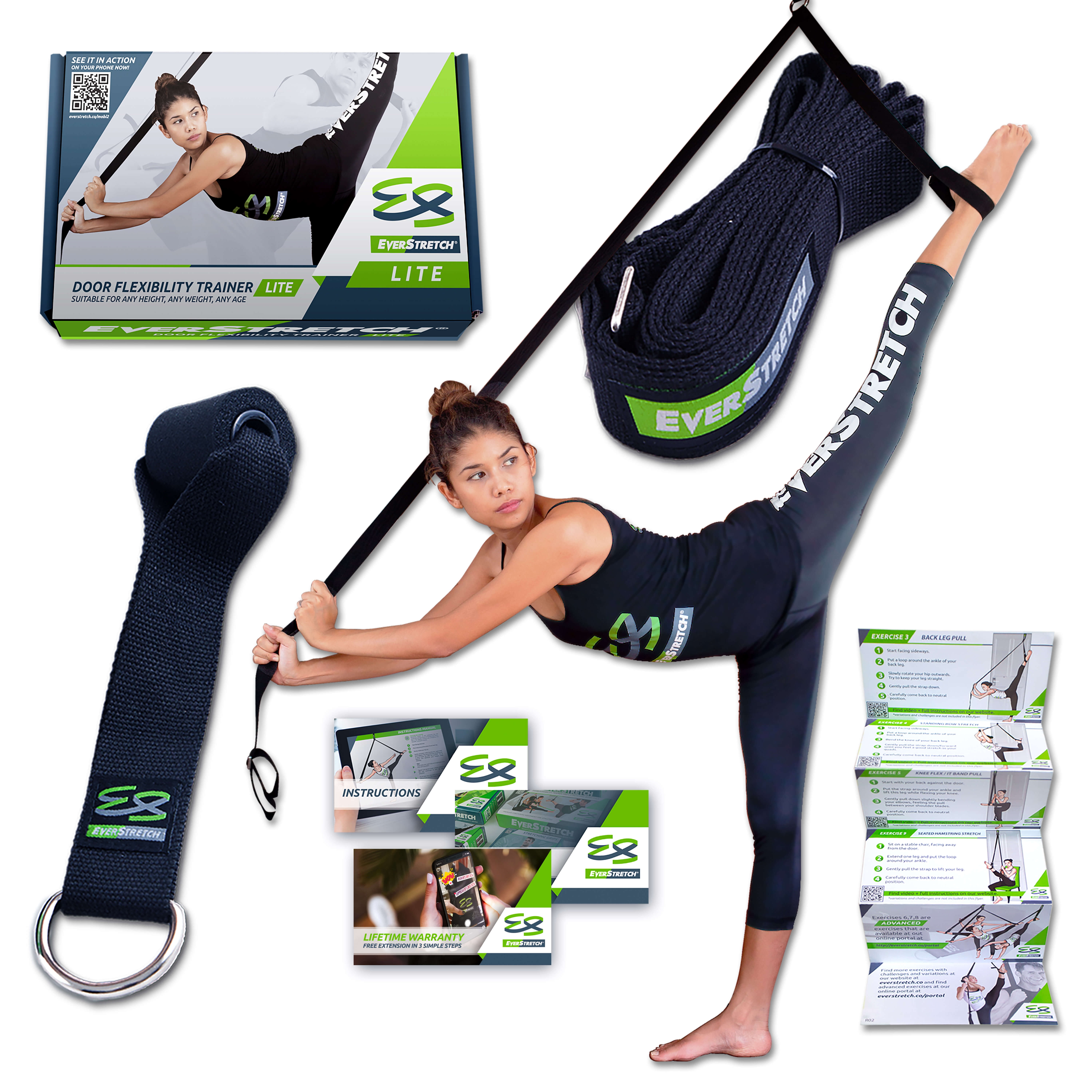 Pbleaccess Yoga Ballet Stretch Band Resistance Band Adjustable Leg Stretcher Strap Ideal for Dance & Gymnastics Training