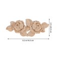 thumbnail image 3 of 2 Pcs Wooden Carving Rose Furniture Decor Delicate Wood Carved Onlay Applique Decor, 3 of 4