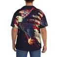 thumbnail image 3 of Pofeuu Watercolor Bald Eagle Print Mens Casual Short Sleeve Shirts Beach Summer Spread Collar Pocket Tops Men's Casual Short-sleeved Shirt-Large, 3 of 5