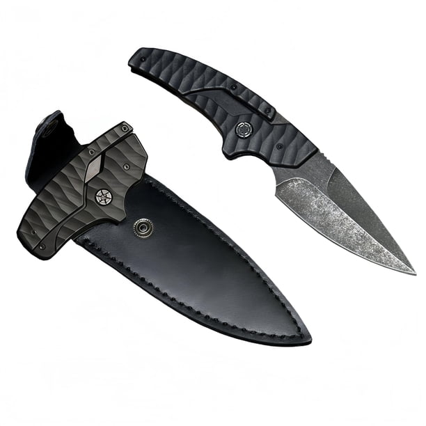 Cuchillo de hoja fija con hoja de 4" y mango de ABS antideslizante, herramienta for acampar y sobrevivir al aire libre