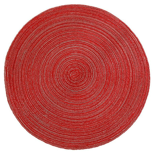 Bangcool Table Mat Braided Round Heat Insulation Linen Dining Mat Place Mat for Kitchen