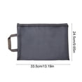 thumbnail image 3 of Grey Mesh Handheld Bag Transparent Nylon Zipper Pouch For Documents Cosmetics Toys A4 Size, 3 of 7