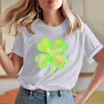 thumbnail image 1 of Meichang T-Shirts Chanceux pour Femmes T-Shirts de la Saint-Patrick Imprimé Trèfle à Quatre Feuilles Manches Courtes Col Rond Coupe Ample T-Shirts Cadeaux de la Saint-Patrick pour Femmes, 1 of 7