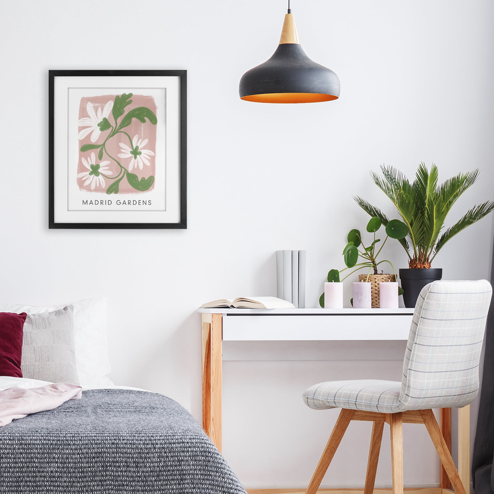 Stupell Industries Madrid Gardens Pastel Blooms Black Framed Print Under Glass, design by Lucille Price
