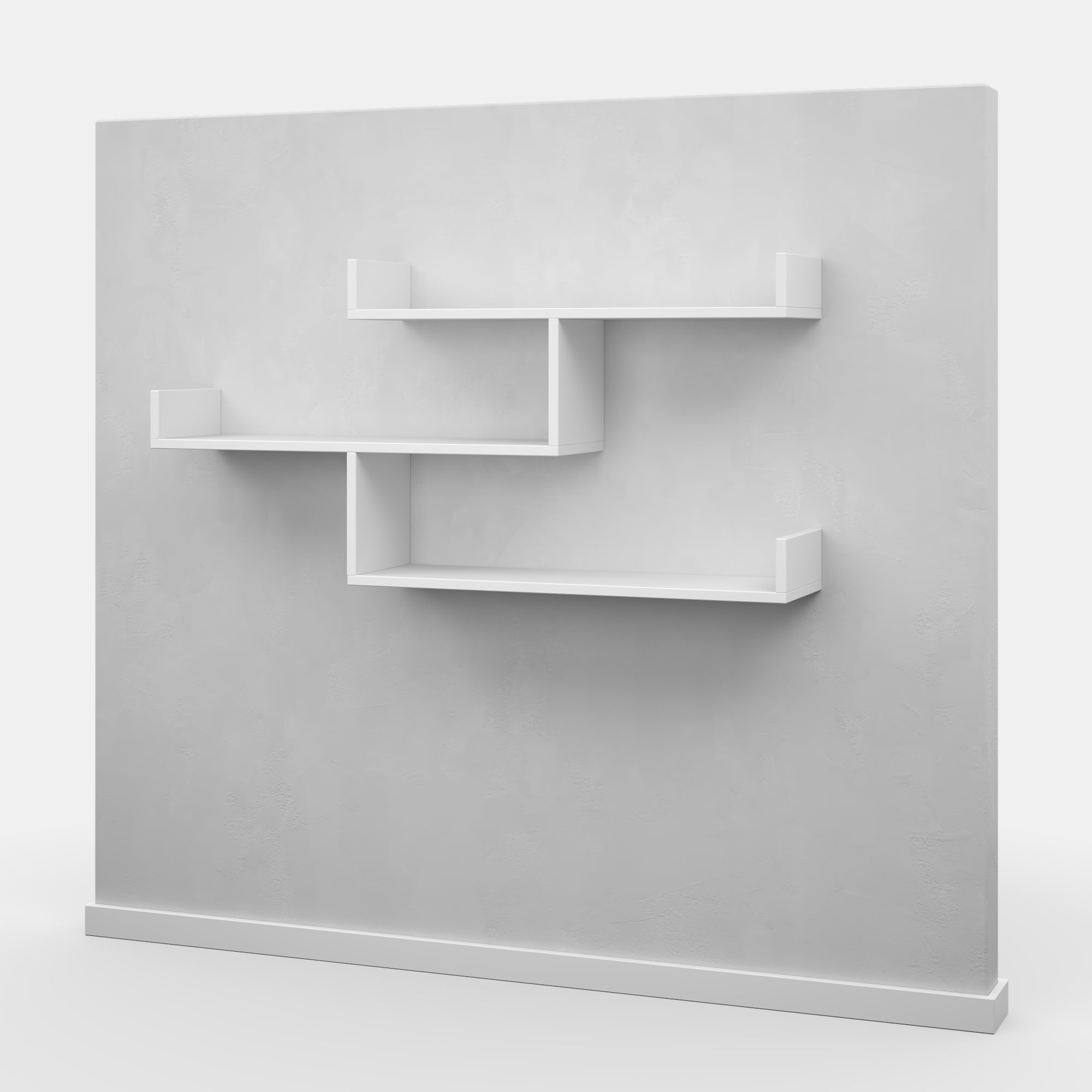 Ada Home Decor Furniture 47" 3 Tier White Wilton Modern Wall Shelf