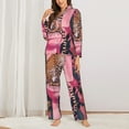 thumbnail image 2 of Haiem Cheetah On Toilet Humor Art Pattern Women’s Long-sleeve Sleepwear,Sleepwear Set,2-piece Loungewear Set,Soft PJs Comfy Nightwear with Pockets-Medium, 2 of 7