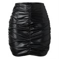 thumbnail image 5 of Gibobby faldas para niña Falda corta para mujer PU DreLeather Bag Hip Sólido Cintura alta Cremallera Otoño Invierno Falda(Negro, L), 5 of 5