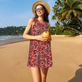thumbnail image 3 of Fotbe Vintage Red Paisley Vestido de Verano sin Mangas para Mujer – Vestido Midi Línea A, Estilo Camiseta Floral, Vestido Playero Casual y Fluido, 3 of 7