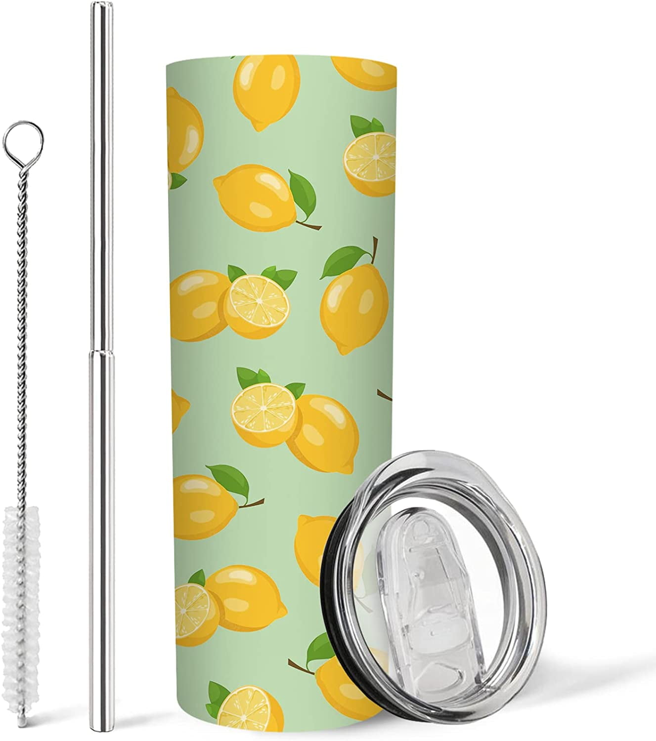 Lemon Tumbler with Straw, Lemon Gifts, Lemon Cups, Lemon Coffee Mug