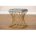 thumbnail image 6 of Baxton Studio Fiore Glam and Luxe Grey Crushed Velvet Fabric Upholstered Gold Finished Ottoman, 6 of 7