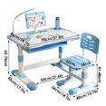 thumbnail image 2 of Cixusio Height Adjustable Kids Desk with Chair, Kids Interactive Workstation for School Writing Study Play,  Kids Desk and Chair Set with Tiltable Reading Stand Storage Drawer & LED Table Light, 2 of 11