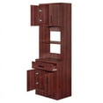 thumbnail image 6 of Pemberly Row Modern Engineered Wood Tall Kitchen Pantry in Mahogany, 6 of 15