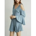 thumbnail image 1 of BCBGMAXAZRIA Ellyson Cold Shoulder A-Line Dress In Chambrey Blue Size XS $257, 1 of 1