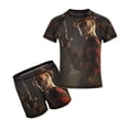 thumbnail image 1 of Horror Freddy Krueger Boys 2-Piece Swimsuit Set, Short Sleeve Rash Guard & Swim Trunks, 1 of 7