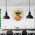 thumbnail image 3 of SKYSONIC Silent Wooden Round Wall Clock Funny Dog in Summer Hat and Cocktail Non Ticking Battery Operated Clocks for Home Office Living Room Bedroom, 3 of 6