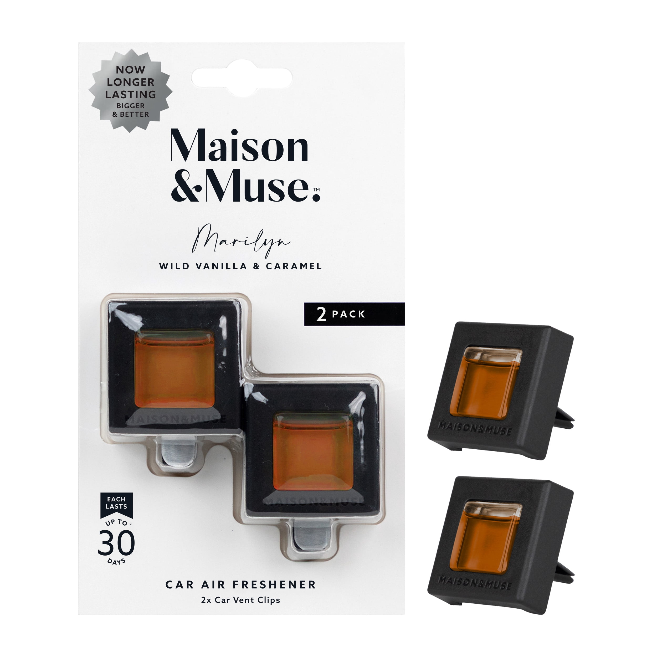 (2 pack) Maison & Muse Car Freshener Vent Clip, 2 Pack - Wild Vanilla & Caramel, Marilyn