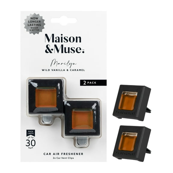 Maison & Muse Car Freshener Vent Clip, 2 Pack - Wild Vanilla & Caramel, Marilyn