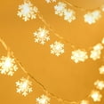 thumbnail image 3 of 40 Count Snowflake LED Christmas Ornament Garland with Battery Operated Waterproof String Lights for Indoor Outdoor Holiday Decor 2 Modes, 3 of 9