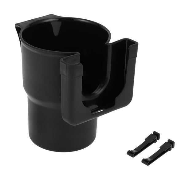 2 in 1 Cup Holder 3.46" Car Center Console Armrest Add-On Cup Holder ABS Black 1 Pc