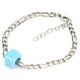 thumbnail image 5 of Pulsera de cuentas de vidrio cuadradas con agujero grande, cuentas de vidrio azules, pulsera geométrica para decoración, regalo (pulsera de oro blanco), 5 of 14