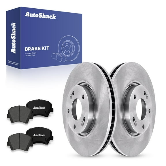AutoShack 11.81" (300 mm) Front Vented Brake Rotors   Premium Ceramic Brake Pads | Replacement for 2017-2018 Kia Forte 2016 Hyundai Veloster 2017-2018 Kia Forte5 | 6-PC Brake Kit