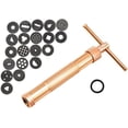 thumbnail image 1 of Loriketty Paste Craft Clay Extruder - 20 Patterns for Sugar Paste, DIY Cake Decorating - Gold, 1 of 6
