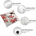 thumbnail image 4 of Acheng  Japanese Throw Pillow Cushion Cover, Cherry Blossom Sakura Tree Branches Romantic Spring Themed Watercolor Picture, Decorative Square Accent Pillow Case, 2pcs, Coral Black White, 4 of 6