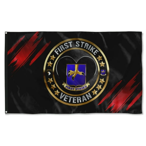 Cayyon First Strike Veteran Flag 3x5Feet Military Banner with 2 Brass Grommets