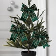 thumbnail image 4 of Merry Christmas Velvet Wired Edge Ribbon, 2.4 Inch × 6.6 Feet Glitter Ribbon with Rose Gold Lettering for Xmas Tree Bow Wreath Craft Gift Wrapping Holiday Home Decor 1 Roll,Blackish Green, 4 of 6