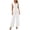 #0004-White, variant on Women's 2 Piece Matching Lounge Set Sleeveless Surplice V Neck Tie Waist Peplum Top High Waist Wide Leg Pants Set