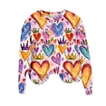 thumbnail image 2 of FDGIU ‌Women's Love Heart Sweatshirt, Valentine's Day Graphic Tee Long Sleeve Casual Top for Party & Gift Exchange, 2 of 5
