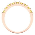 thumbnail image 5 of 0.63 ctw Wedding Band for Women - 14K Rose Gold Simulated Yellow Diamond Stackable Eternity Ring, 5 of 6
