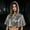 #0629-Silver, variant on Puyaiuu Women Shiny Metallic Hooded Short Cape Pointed Hood Tie Front Halloween Cosplay Costume Cloak Silver Free Size Gift