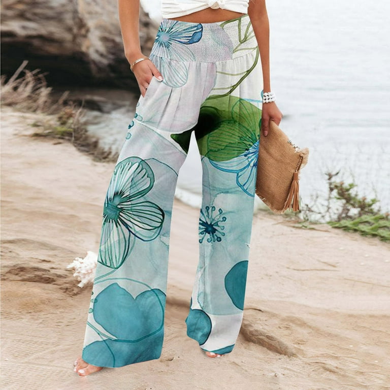 Casual Print Pocket Loose Wide Leg Full Print Bottoms Casual Print Pocket Loose Wide Leg Full Print Bottoms