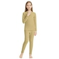 thumbnail image 2 of CPNG Children's Boys Girls Thermal Underwear Autumn Winter Base Layer Round Neck Heated Autumn Clothes and Long Trousers Set(Green,10-11 Years), 2 of 8