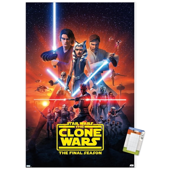 Star Wars: The Clone Wars - Season 7 Key Art Wall Poster, 14.725" x 22.375"