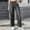 (Fashion 56)Black, variant on Women's Faded Wash High Waist Straight Leg Jeans Solid Color Casual Denim Pants for Everyday Street Style