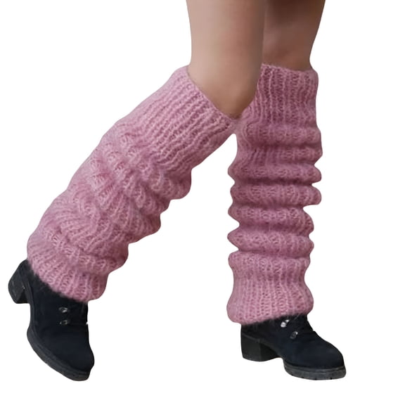OQRKI Knitted Leg Warmers for Women and Girls, Calf Cuffs In Braid Pattern for Indoor/Outdoor, Thick Boot Covers Foot Warming Covers
