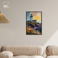 thumbnail image 3 of Colorful Lighthouse Impressionism Wall Art /Monet And Van Gogh Inspired Art Canvas Wall Art by Art Remedy, Black Floater Frame, 17" x 25", 3 of 7