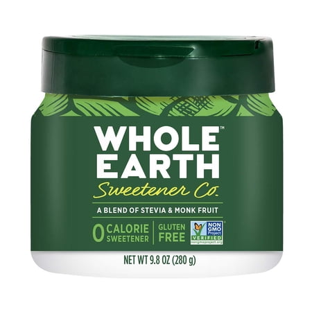 WHOLE EARTH Stevia & Monk Fruit Plant-Based Sweetener  9.8 Ounce Jar