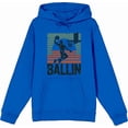 thumbnail image 4 of Ballin Slam Dunk Adult Royal Blue Long Sleeve Hoodie-XL, 4 of 6