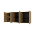 thumbnail image 6 of Newboti Furniture Natural Oak Wall Cabinet Kitchen in Melamine with 4-Door and Glass Storage 60089, 6 of 8