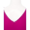 thumbnail image 5 of iiniim Women's Ballroom Dance Competition Dress Floral Lace Long Sleeves Rhinestones Waltz Modern Dancewear Hot Pink M, 5 of 7