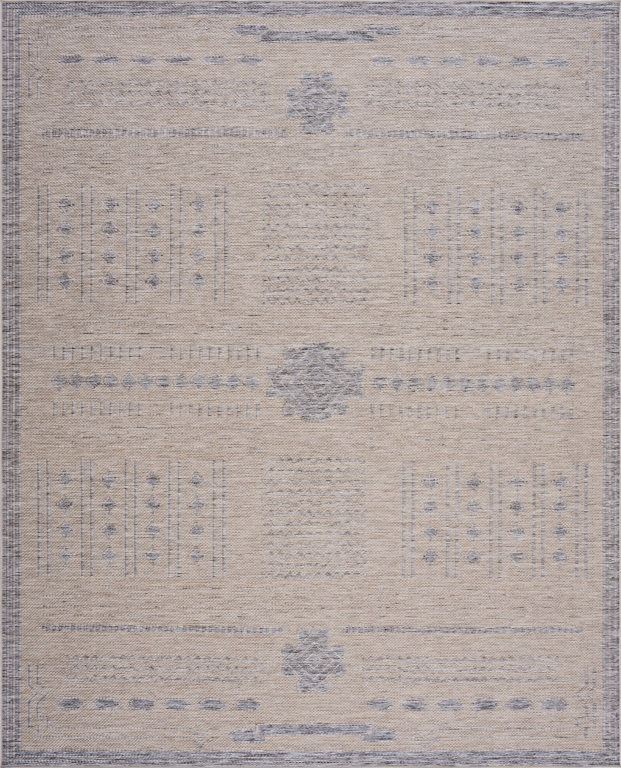 Bliss Rugs Bailey Transitional 5' x 7' Natural and Gray Indoor Outdoor Area Rug