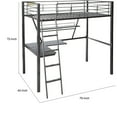 thumbnail image 5 of Contemporary Metal Loft Bed with Desk, Black and Silver, 5 of 5