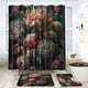 thumbnail image 4 of Juego de 4 cortinas de ducha para baño, juego de cortinas de ducha de poliéster con alfombras de baño, juego de baño con estampado de flores de colores con cortina de ducha y juego de alfombras, 4 of 8