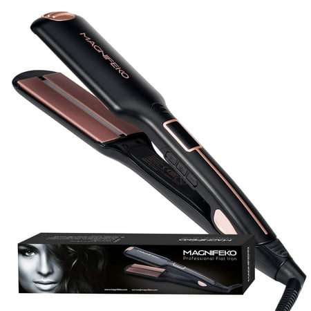 Professional infrared Flat Iron with Digital Display Professional Hair Straightener with Adjustable Temperature straightening iron Suitable for All Hair