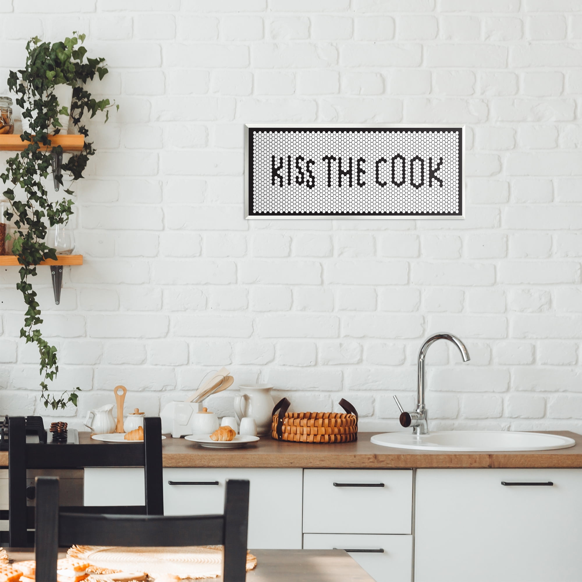 Stupell Industries Retro Kiss The Cook Wall Plaque Art, design by Elizabeth Medley